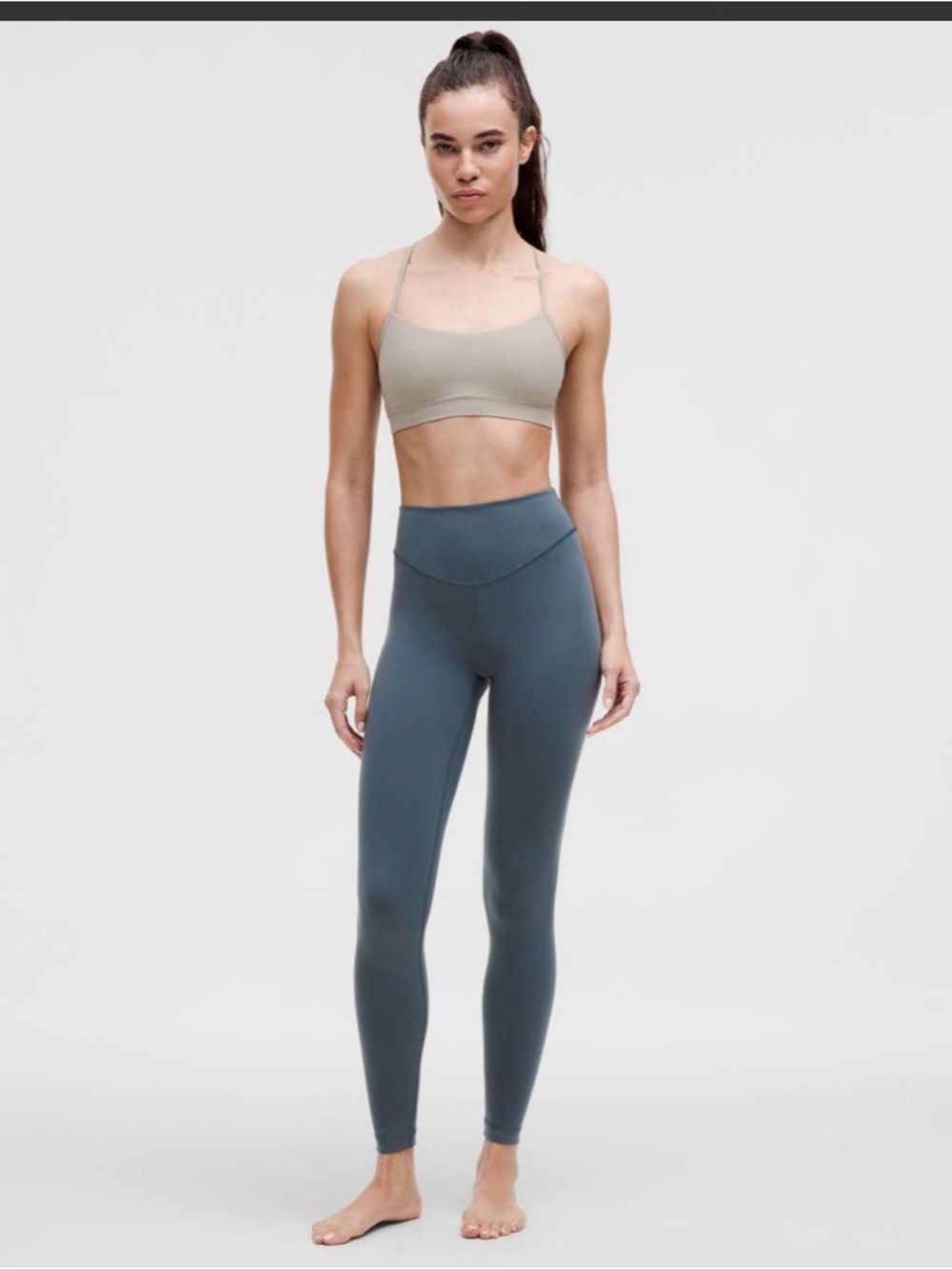 NWT Lululemon wunder under smooth cover HR Leggings in Iron Blue & free tote - Picture 2 of 13